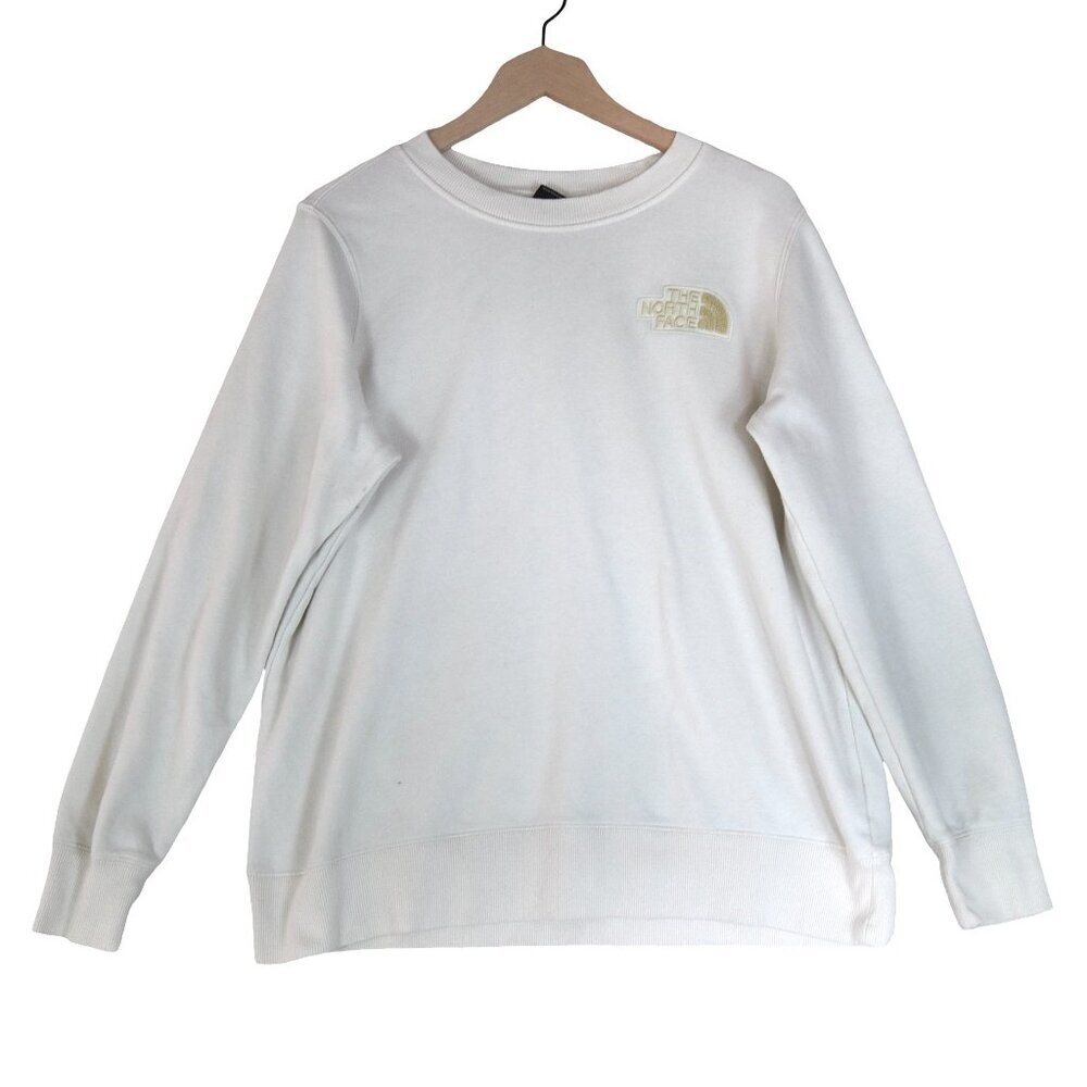 The North Face Cream Sweatshirt Size L Women’s Logo Fleece Pullover Minimalist C